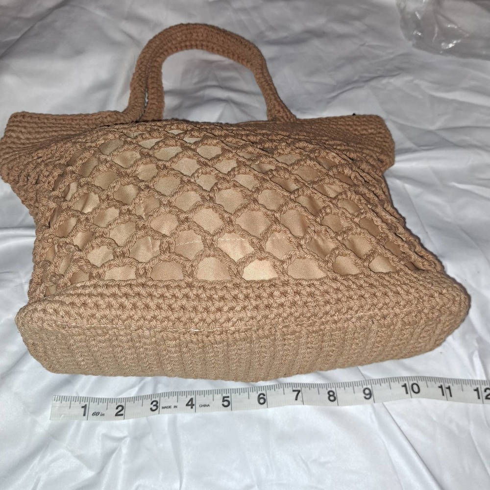 NIB - 10 inch handmade straw woven beach bag purse